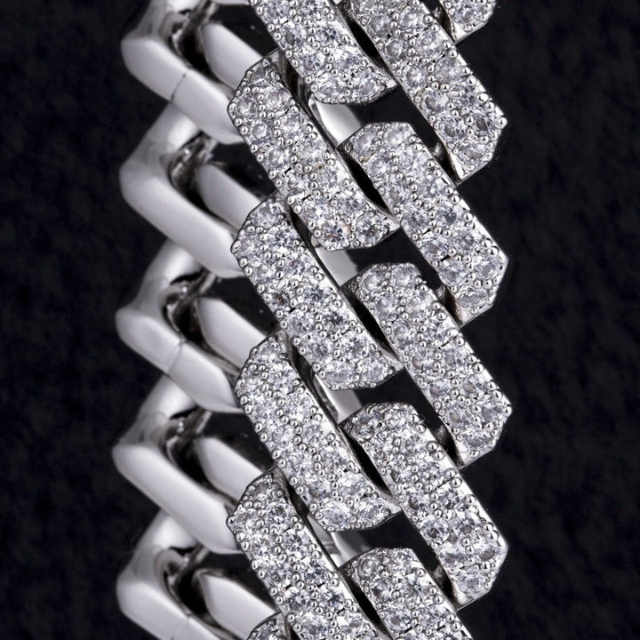 Lab Diamond Cuban Chain Bracelet - 12mm - Ice Dazzle - VVX™ Lab Diamond - Cuban Bracelet