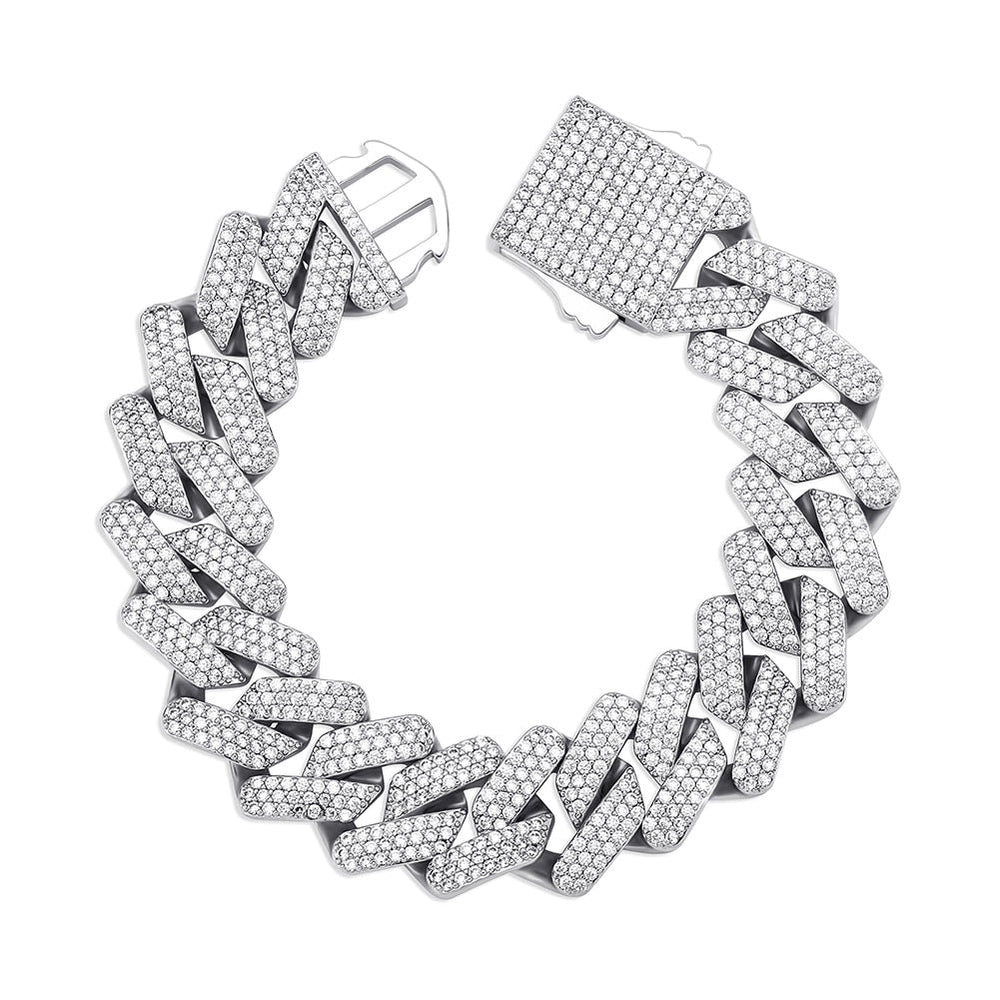 Lab Diamond Cuban Chain Bracelet - 12mm - Ice Dazzle - VVX™ Lab Diamond - Cuban Bracelet