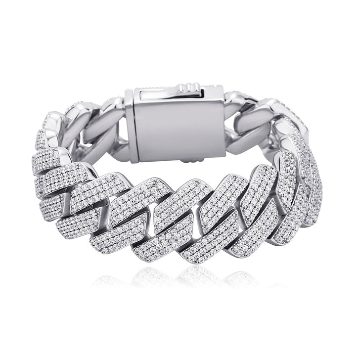 Lab Diamond Cuban Chain Bracelet - 12mm - Ice Dazzle - VVX™ Lab Diamond - Cuban Bracelet