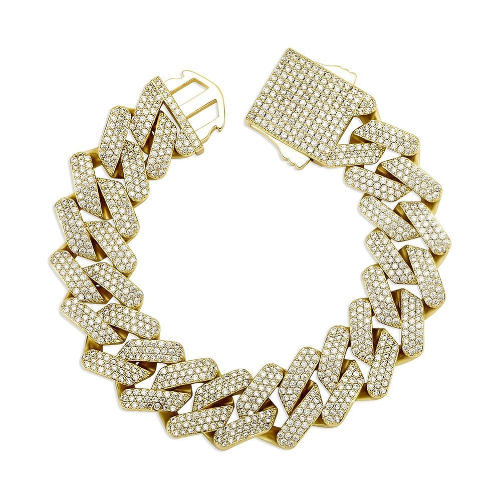 Lab Diamond Cuban Chain Bracelet - 12mm - Ice Dazzle - VVX™ Lab Diamond - Cuban Bracelet