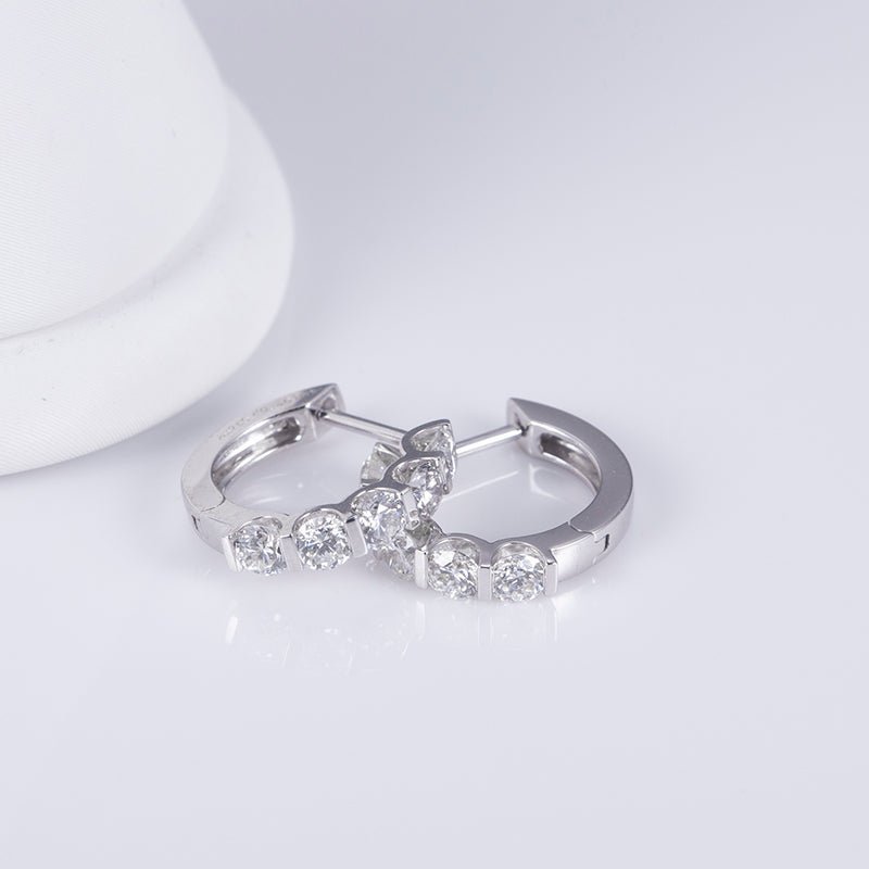 Lab Diamond Eternity Hoop Earrings - Ice Dazzle - VVX™ Lab Diamond - Hoop Earrings