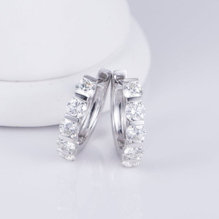 Lab Diamond Eternity Hoop Earrings - Ice Dazzle - VVX™ Lab Diamond - Hoop Earrings