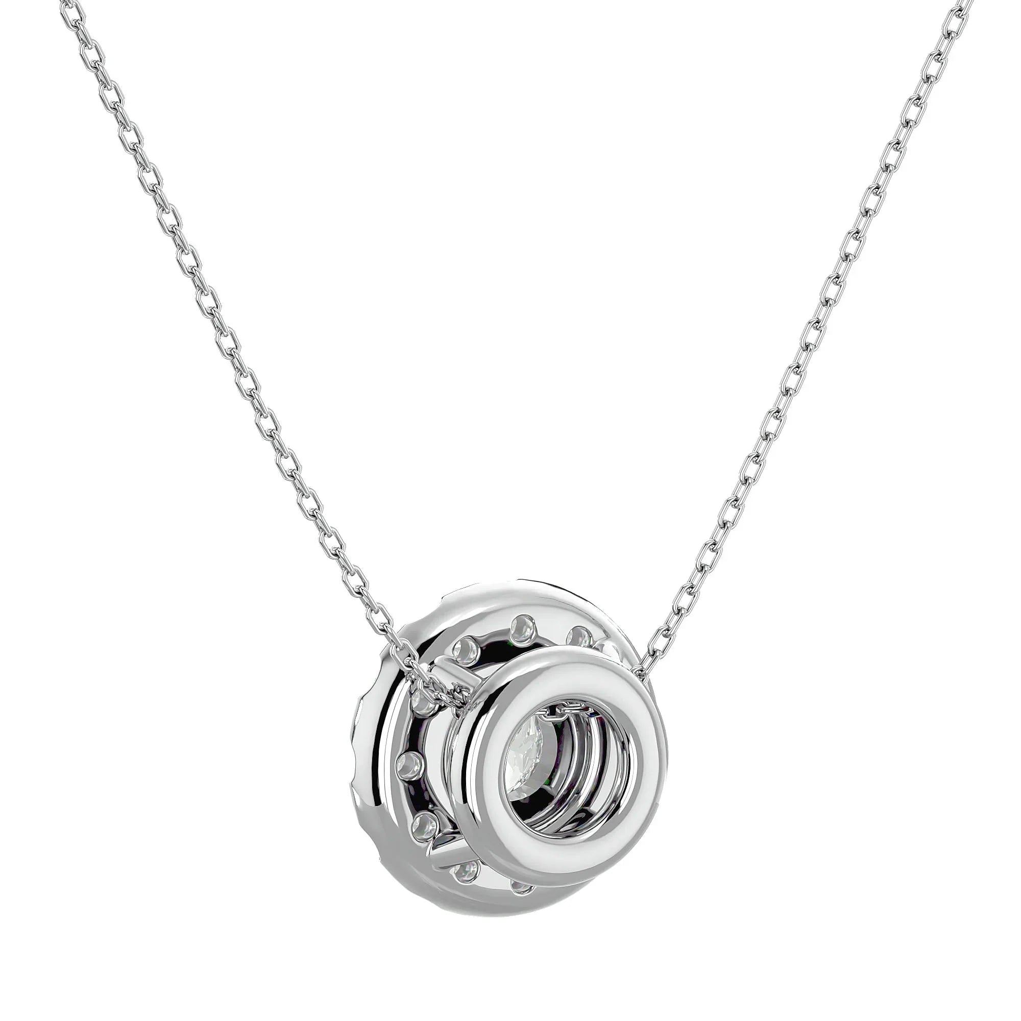 Lab Diamond Halo Solitaire Pendant - Ice Dazzle - VVX™ Lab Diamond - Solitaire Pendant