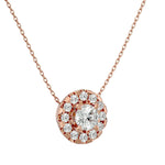 Lab Diamond Halo Solitaire Pendant - Ice Dazzle - VVX™ Lab Diamond - Solitaire Pendant