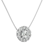 Lab Diamond Halo Solitaire Pendant - Ice Dazzle - VVX™ Lab Diamond - Solitaire Pendant