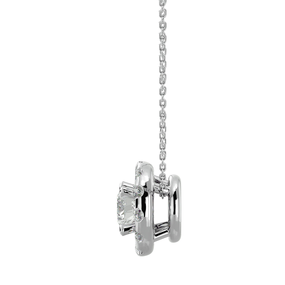 Lab Diamond Halo Solitaire Pendant - Ice Dazzle - VVX™ Lab Diamond - Solitaire Pendant