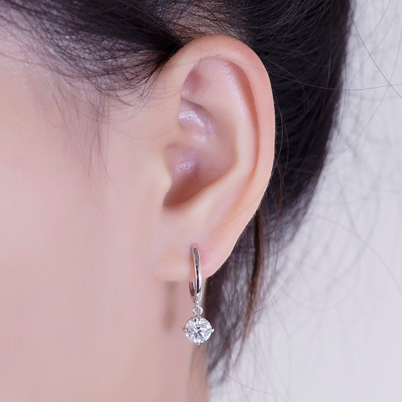 Lab Diamond Hoop Stud Earrings - Ice Dazzle - VVX™ Lab Diamond - Hoop Earrings