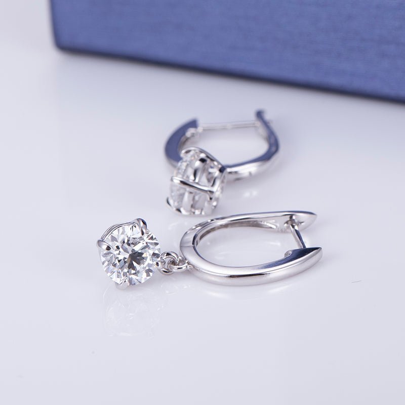 Lab Diamond Hoop Stud Earrings - Ice Dazzle - VVX™ Lab Diamond - Hoop Earrings