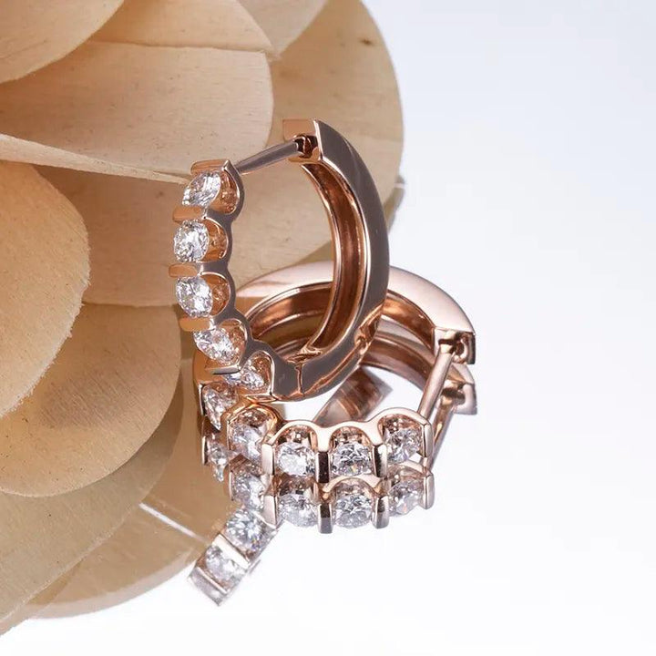 Lab Diamond Huggie Hoops - Ice Dazzle - VVX™ Lab Diamond - Hoop Earrings