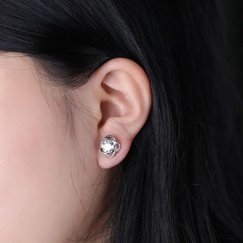 Lab Diamond Rose Stud Earrings - Ice Dazzle - VVX™ Lab Diamond - Studs