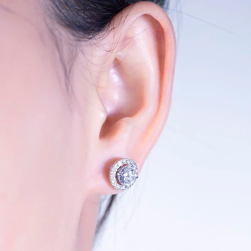 Lab Diamond Solitaire & Halo Stud Earrings - Ice Dazzle - VVX™ Lab Diamond - Studs