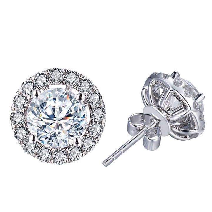 Lab Diamond Solitaire & Halo Stud Earrings - Ice Dazzle - VVX™ Lab Diamond - Studs