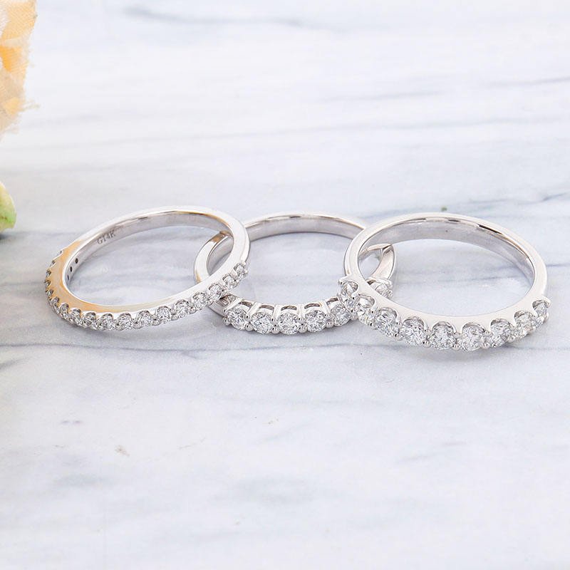 Lab Diamond Stackable Wedding Bands - Ice Dazzle - VVX™ Lab Diamond - Wedding Ring