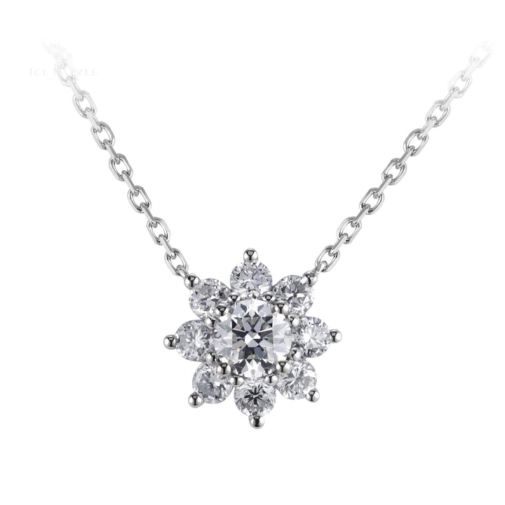 Lab Diamond Sunflower Solitaire Pendant - Ice Dazzle - VVX™ Lab Diamond - Fashion Pendant