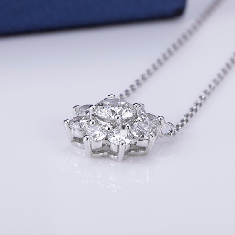 Lab Diamond Sunflower Solitaire Pendant - Ice Dazzle - VVX™ Lab Diamond - Fashion Pendant