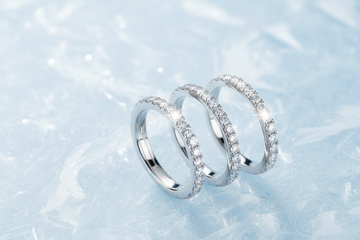 Lab-grown diamond eternity band collection banner
