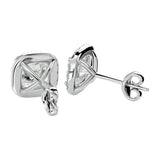 Lyra Cushion Stud Earrings - White Gold - Ice Dazzle - VVX™ Diamond - Solitaire Earrings