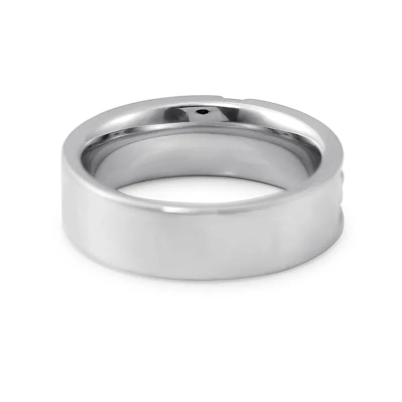 Men's 10K White Gold Sapphire Wedding Band - Ice Dazzle - VVX™ Lab Diamond - Wedding Ring