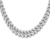 Moissanite 20mm Cuban Chain Necklace - Ice Dazzle - UltraLux™ Moissanite - Cuban Necklace