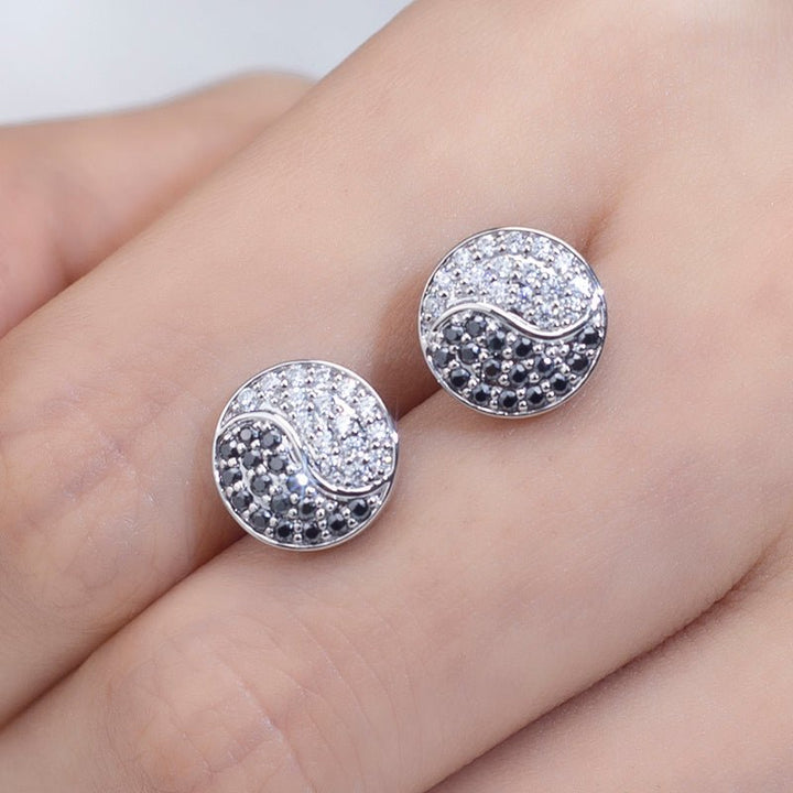 Moissanite Black & White Stud Earrings - Ice Dazzle - UltraLux™ Moissanite - Fashion Earrings