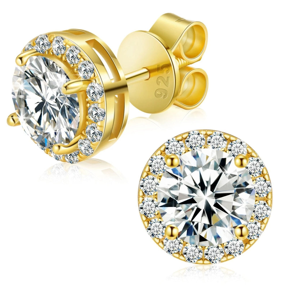 Moissanite Halo Stud Earrings - Ice Dazzle - UltraLux™ Moissanite - Earrings