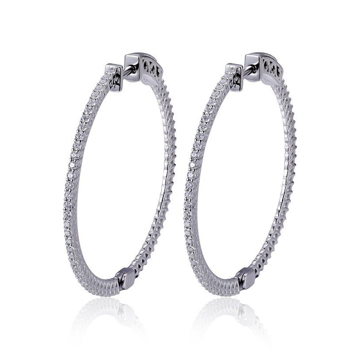 Moissanite Hoop Earrings - Ice Dazzle - UltraLux™ Moissanite - Hoop Earrings