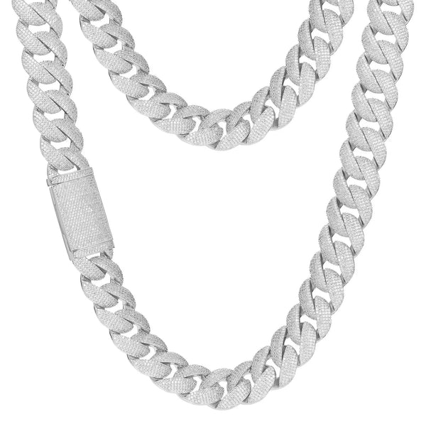 Moissanite Miami Cuban Chain Necklace - 23mm | Ice Dazzle