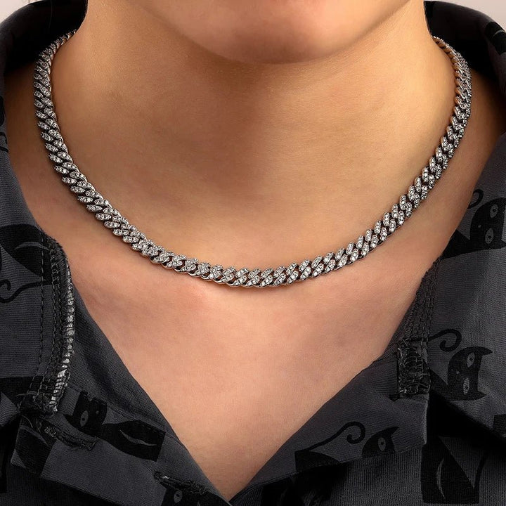 Moissanite Miami Cuban Chain Necklace - 6mm - Ice Dazzle - UltraLux™ Moissanite - Cuban Necklace