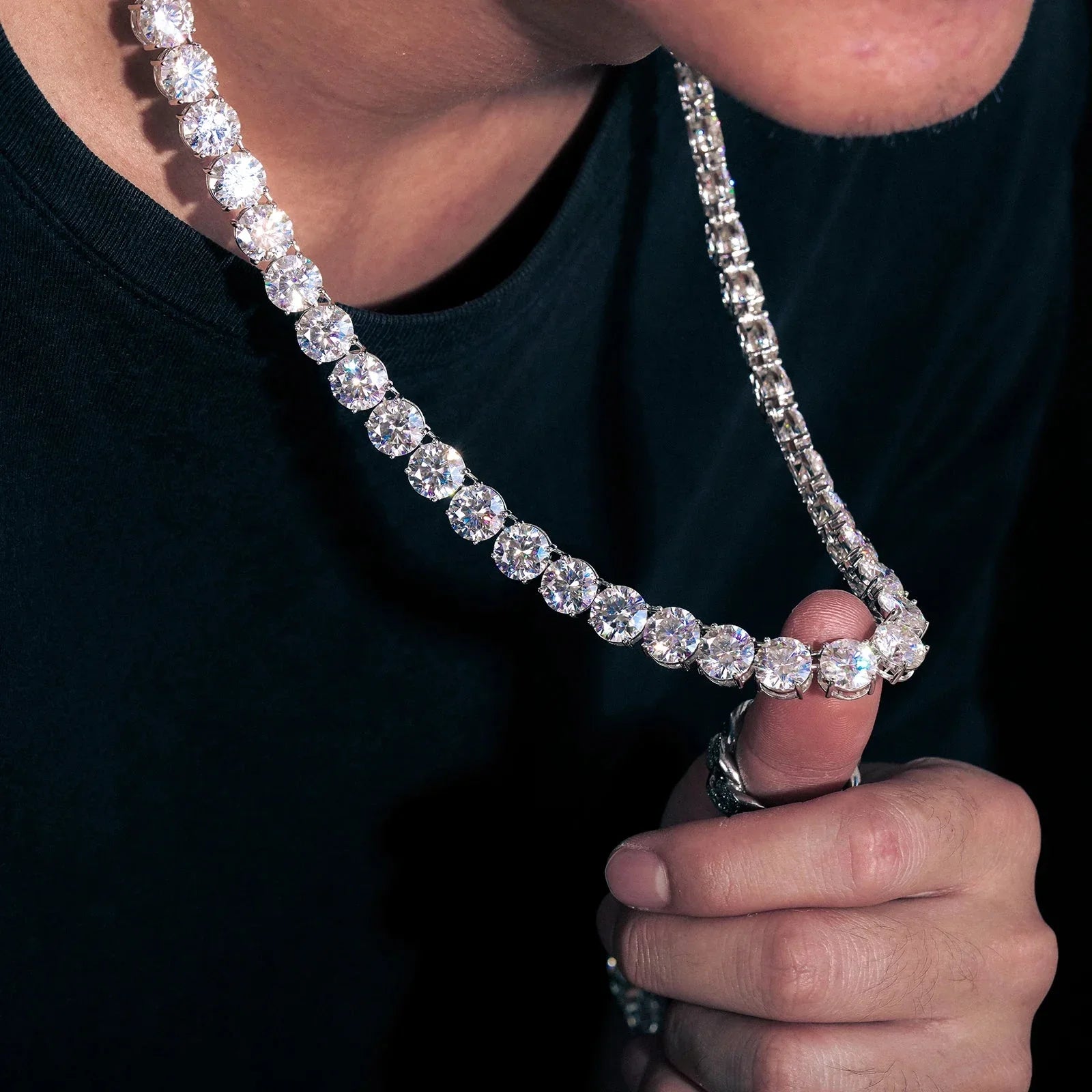 Moissanite Tennis Necklace - 6mm - Ice Dazzle - UltraLux™ Moissanite - Tennis Necklace
