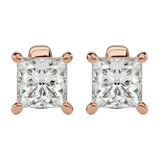 Nova Princess Stud Earrings - Rose Gold - Ice Dazzle - VVX™ Diamond - Solitaire Earrings