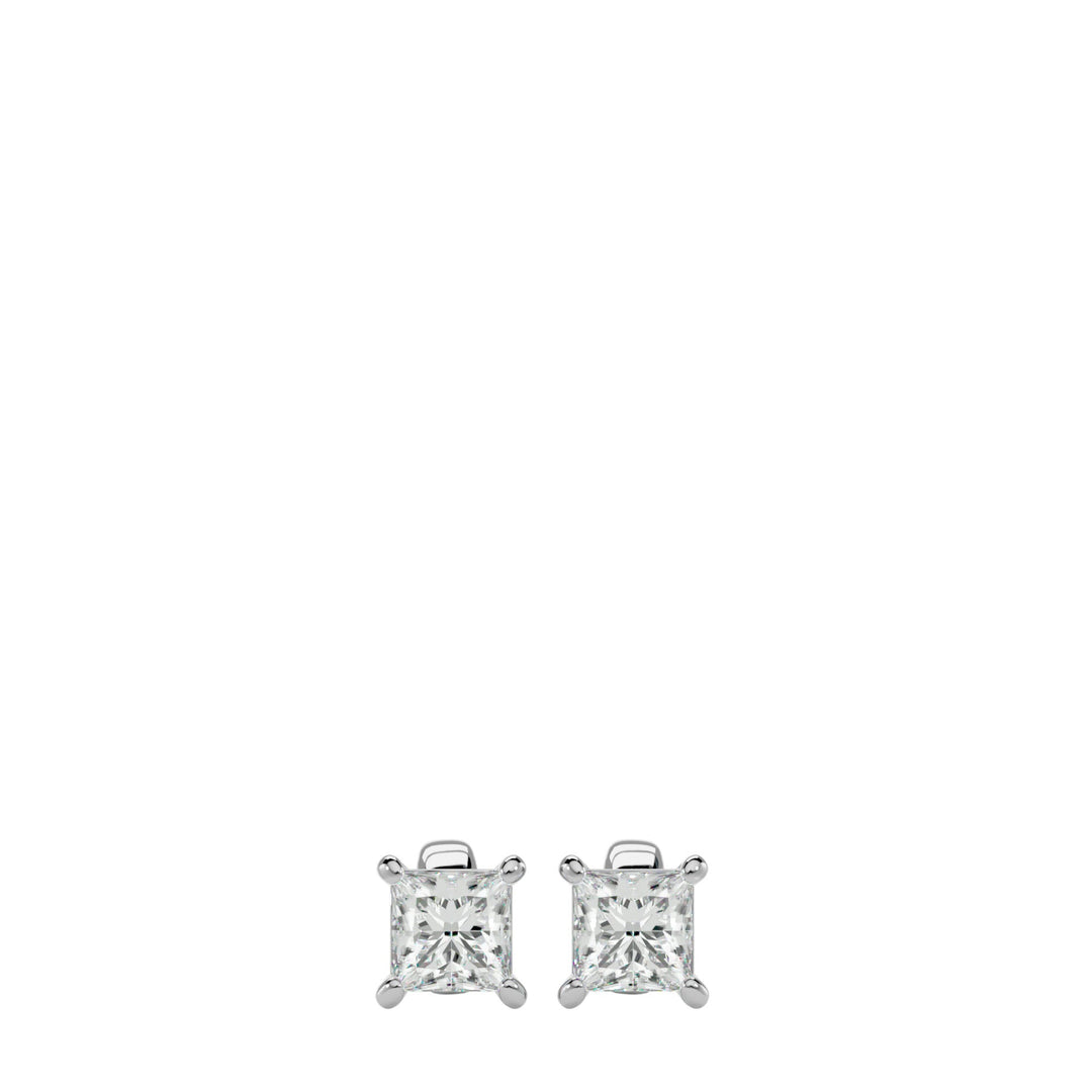 Nova Princess Stud Earrings - White Gold - Ice Dazzle - VVX™ Diamond - Solitaire Earrings
