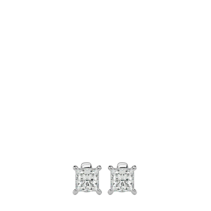 Nova Princess Stud Earrings - White Gold - Ice Dazzle - VVX™ Diamond - Solitaire Earrings