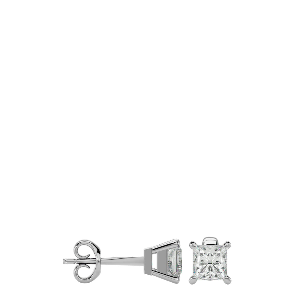 Nova Princess Stud Earrings - White Gold - Ice Dazzle - VVX™ Diamond - Solitaire Earrings