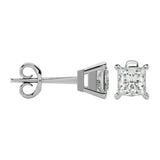 Nova Princess Stud Earrings - White Gold - Ice Dazzle - VVX™ Diamond - Solitaire Earrings