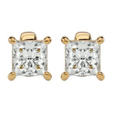 Nova Princess Stud Earrings - Yellow Gold - Ice Dazzle - VVX™ Diamond - Solitaire Earrings