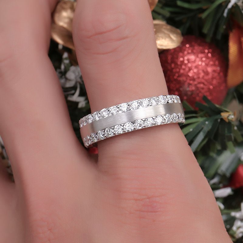 Pave - Set Wedding Band for Him - Ice Dazzle - VVX™ Lab Diamond - Wedding Ring