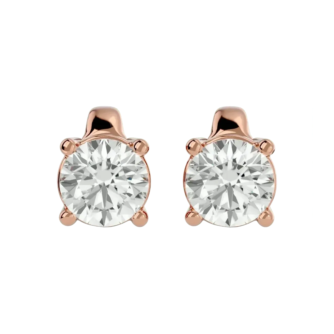 Polaris Round Stud Earrings - White Gold - Ice Dazzle - VVX™ Diamond - Solitaire Earrings