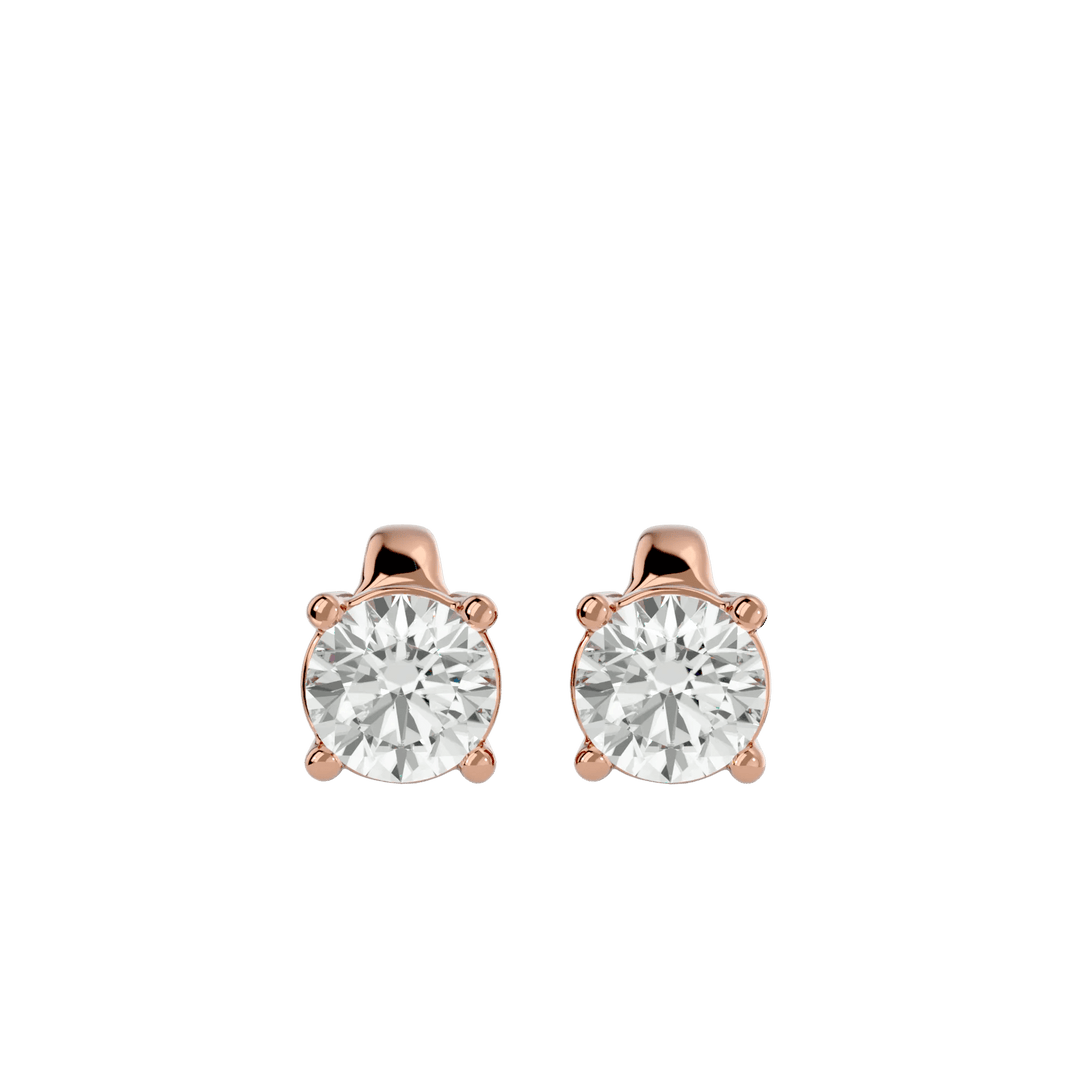 Polaris Round Stud Earrings - White Gold - Ice Dazzle - VVX™ Diamond - Solitaire Earrings