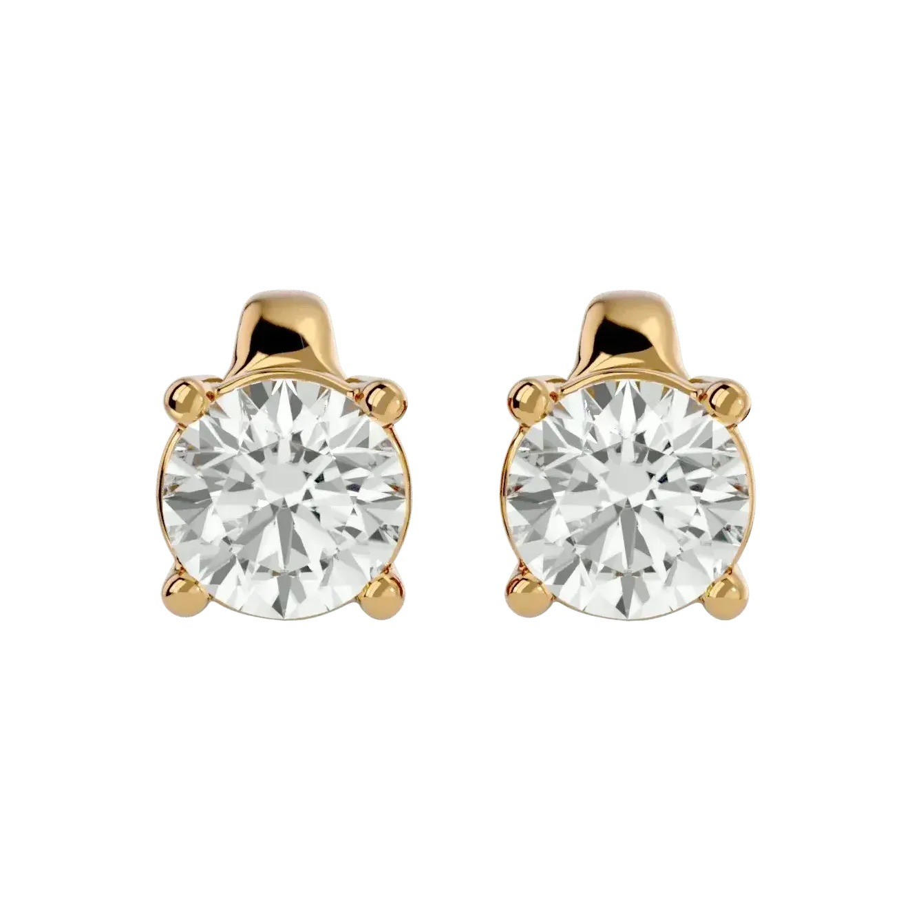 Polaris Round Stud Earrings - White Gold - Ice Dazzle - VVX™ Diamond - Solitaire Earrings