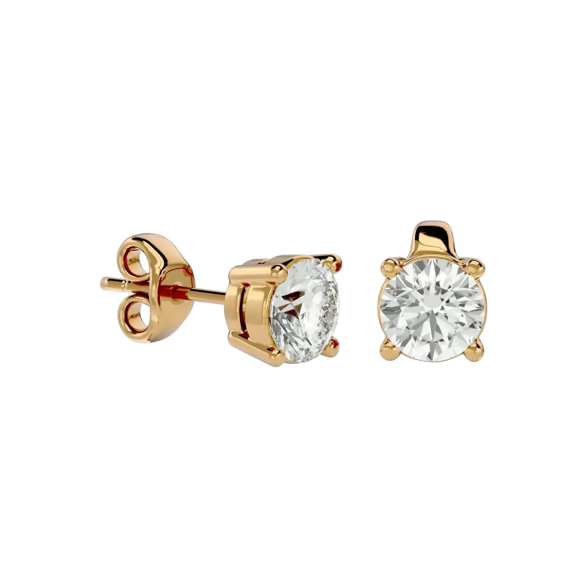 Polaris Round Stud Earrings - White Gold - Ice Dazzle - VVX™ Diamond - Solitaire Earrings
