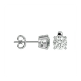 Polaris Round Stud Earrings - White Gold - Ice Dazzle - VVX™ Diamond - Solitaire Earrings