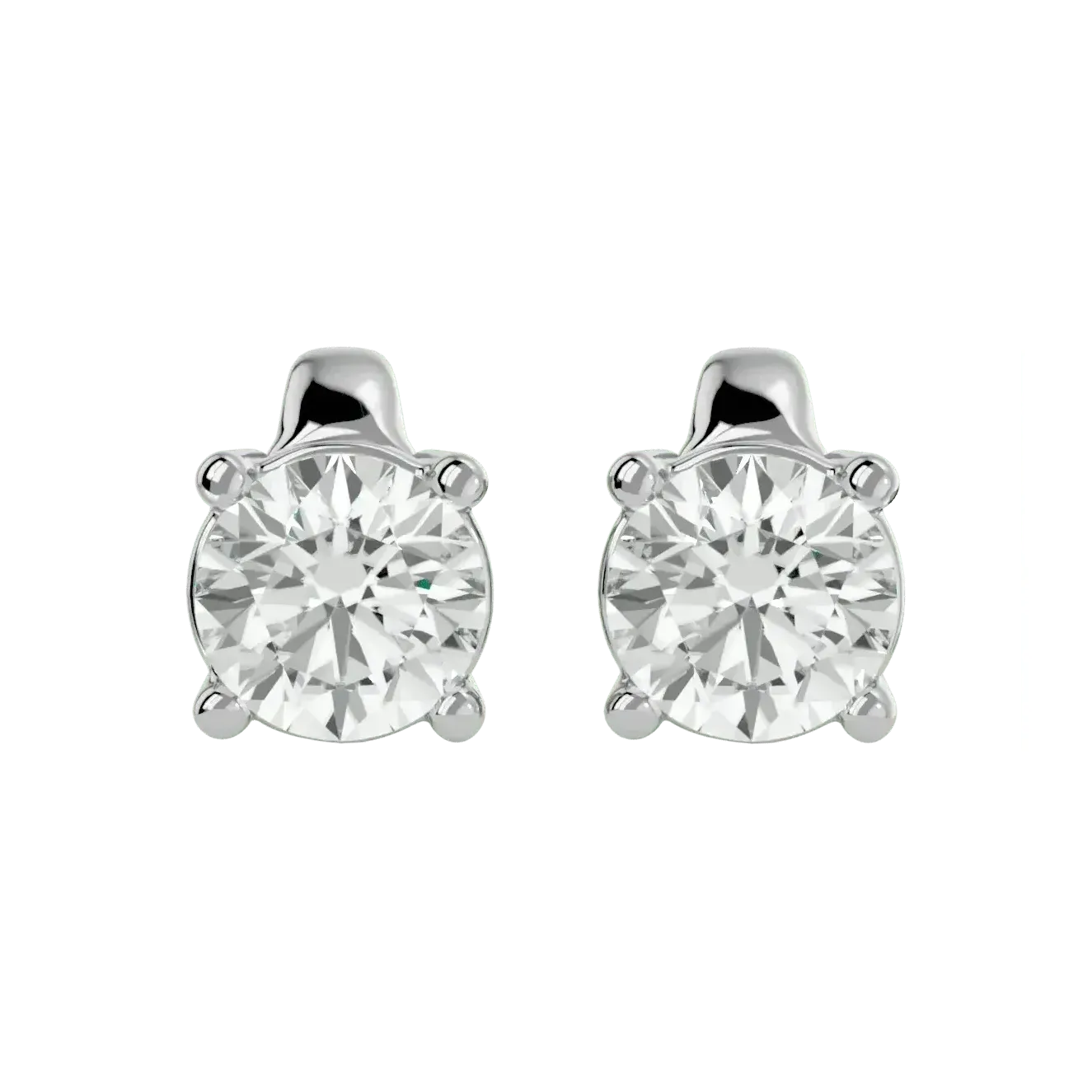 Polaris Round Stud Earrings - White Gold - Ice Dazzle - VVX™ Diamond - Solitaire Earrings