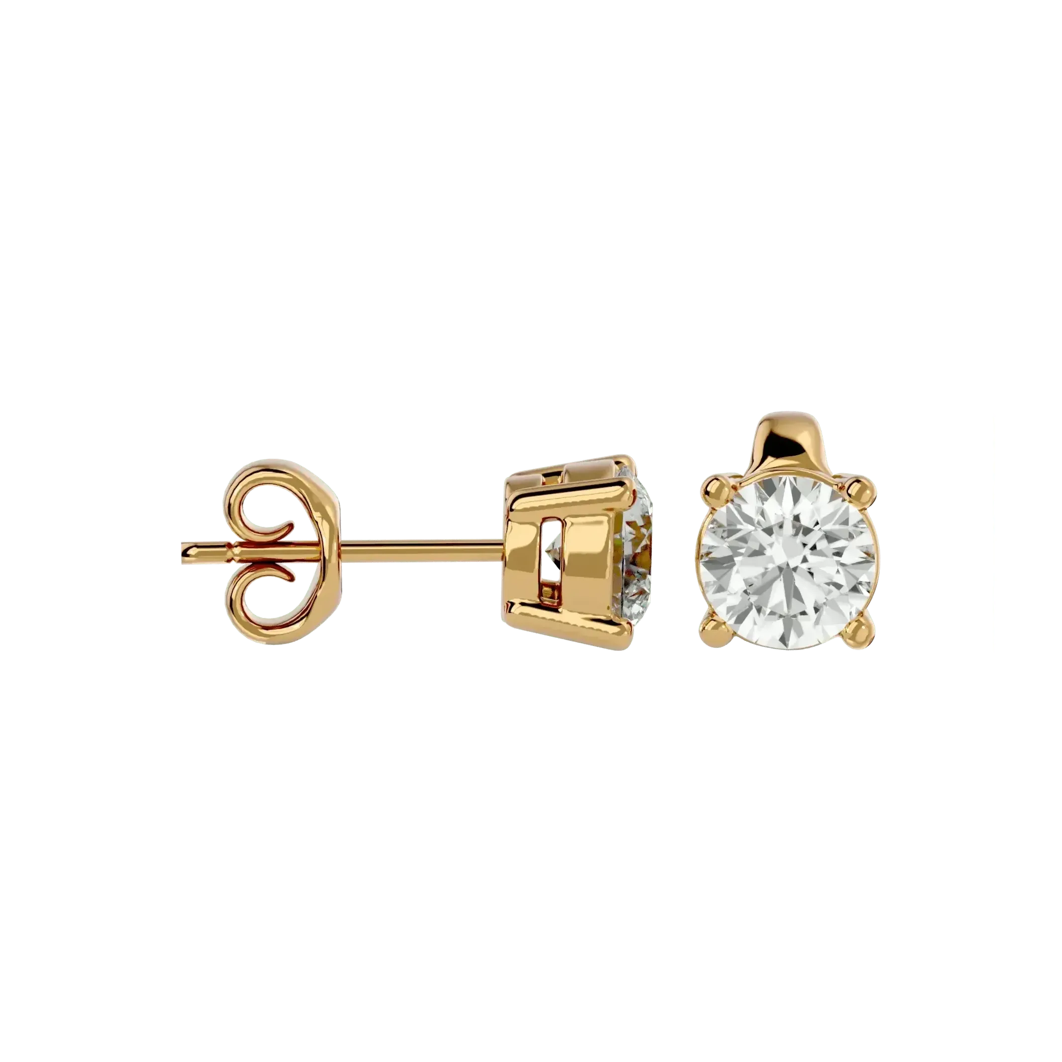 Polaris Round Stud Earrings - White Gold - Ice Dazzle - VVX™ Diamond - Solitaire Earrings