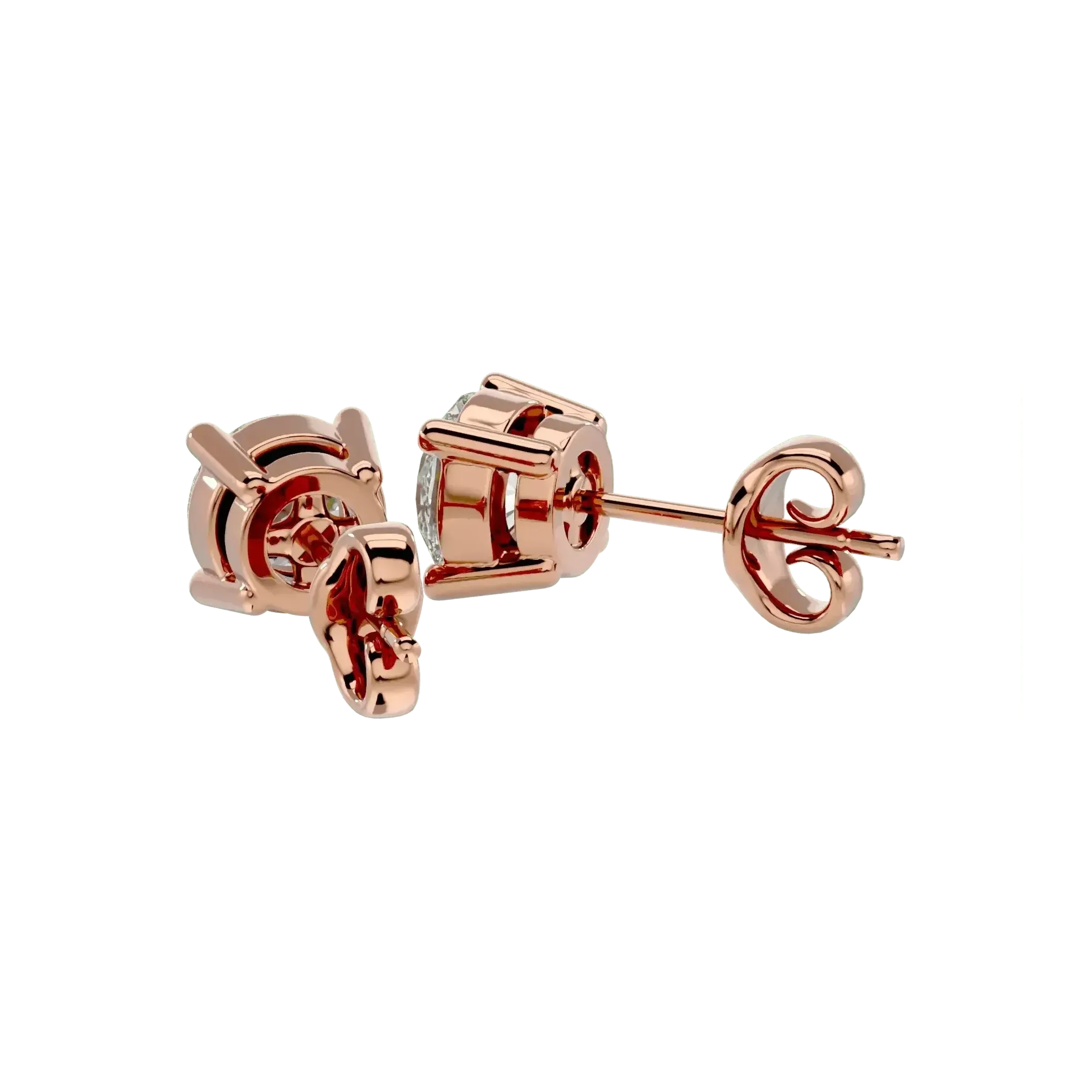 Polaris Round Stud Earrings - White Gold - Ice Dazzle - VVX™ Diamond - Solitaire Earrings