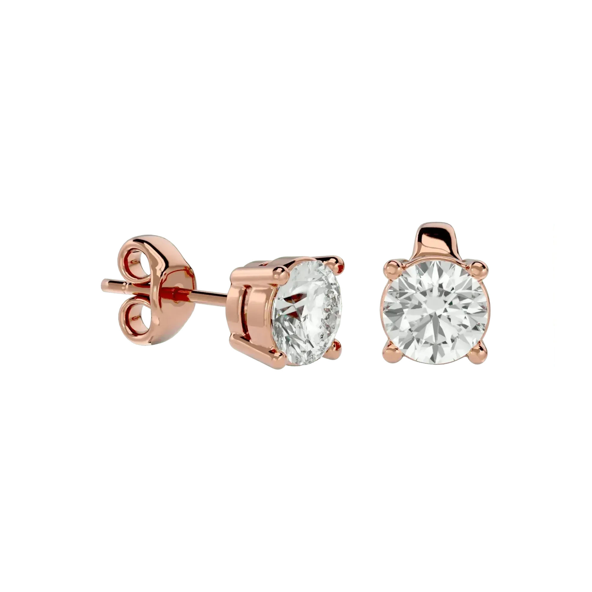 Polaris Round Stud Earrings - White Gold - Ice Dazzle - VVX™ Diamond - Solitaire Earrings