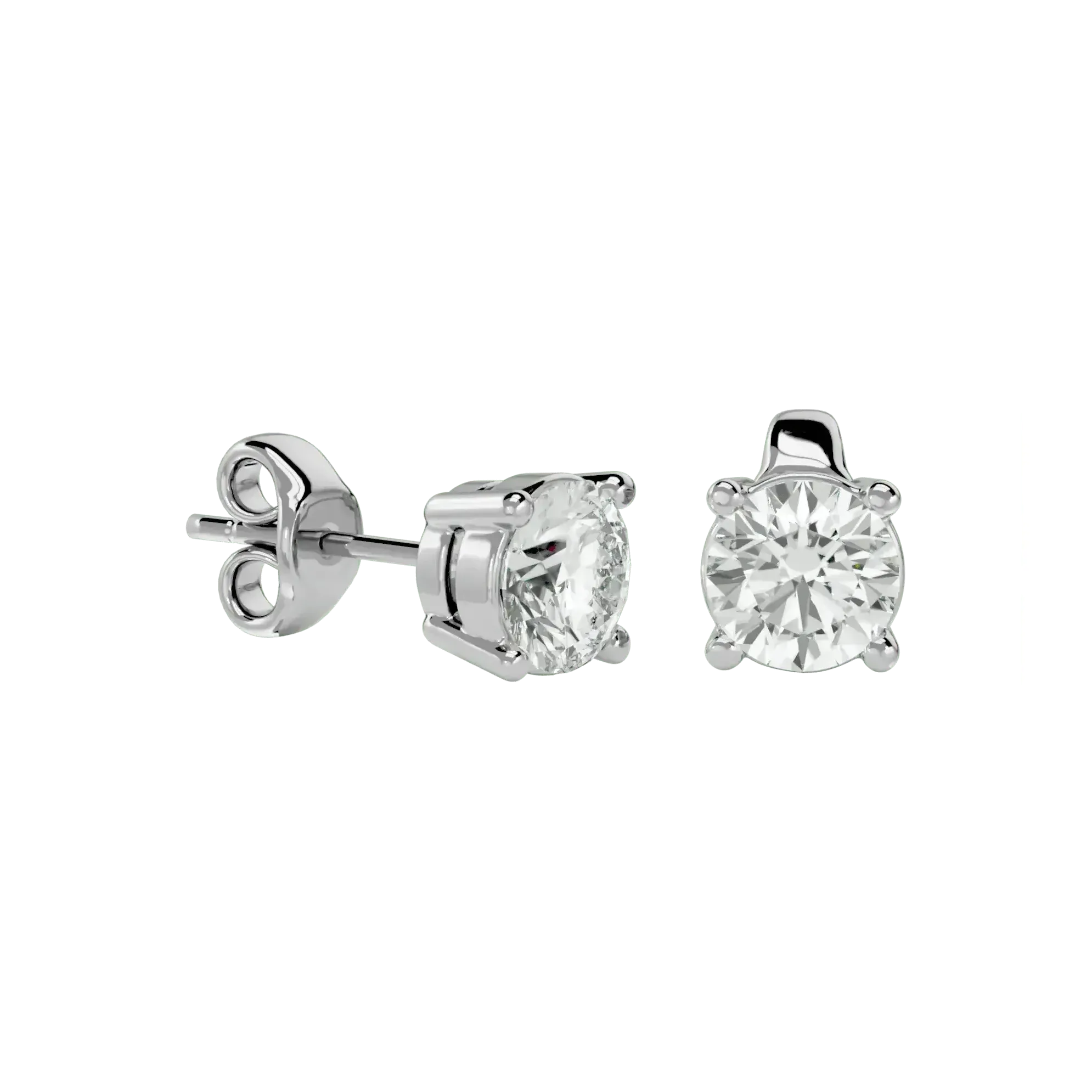 Polaris Round Stud Earrings - White Gold - Ice Dazzle - VVX™ Diamond - Solitaire Earrings