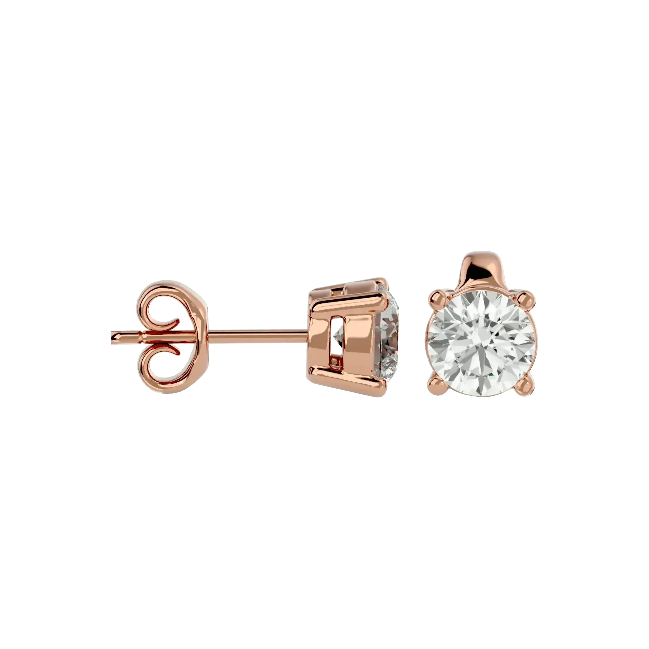 Polaris Round Stud Earrings - White Gold - Ice Dazzle - VVX™ Diamond - Solitaire Earrings
