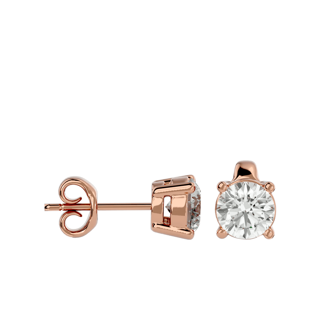 Polaris Round Stud Earrings - White Gold - Ice Dazzle - VVX™ Diamond - Solitaire Earrings
