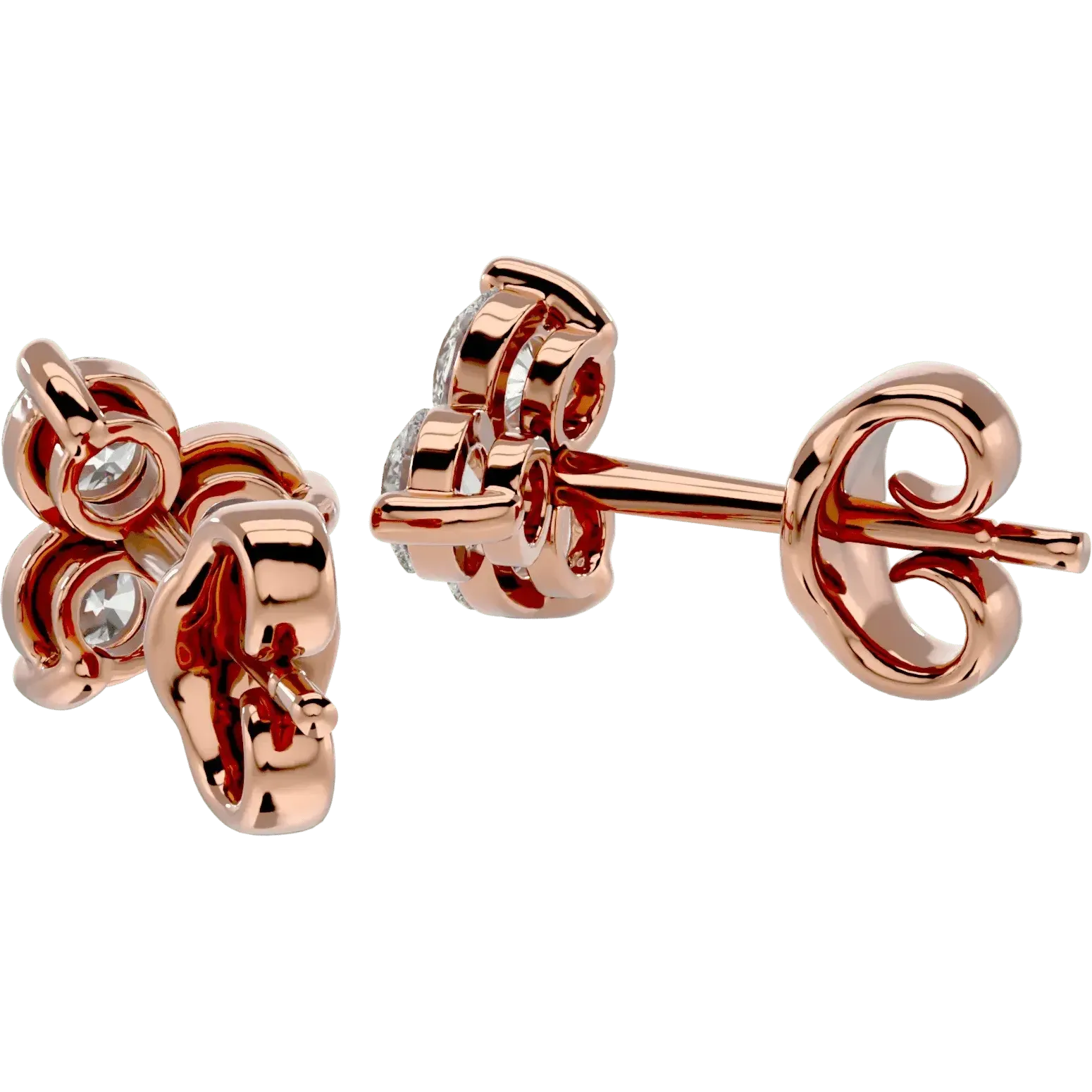 Polestar Round Earrings - Rose Gold - Ice Dazzle - VVX™ Diamond - Solitaire Earrings