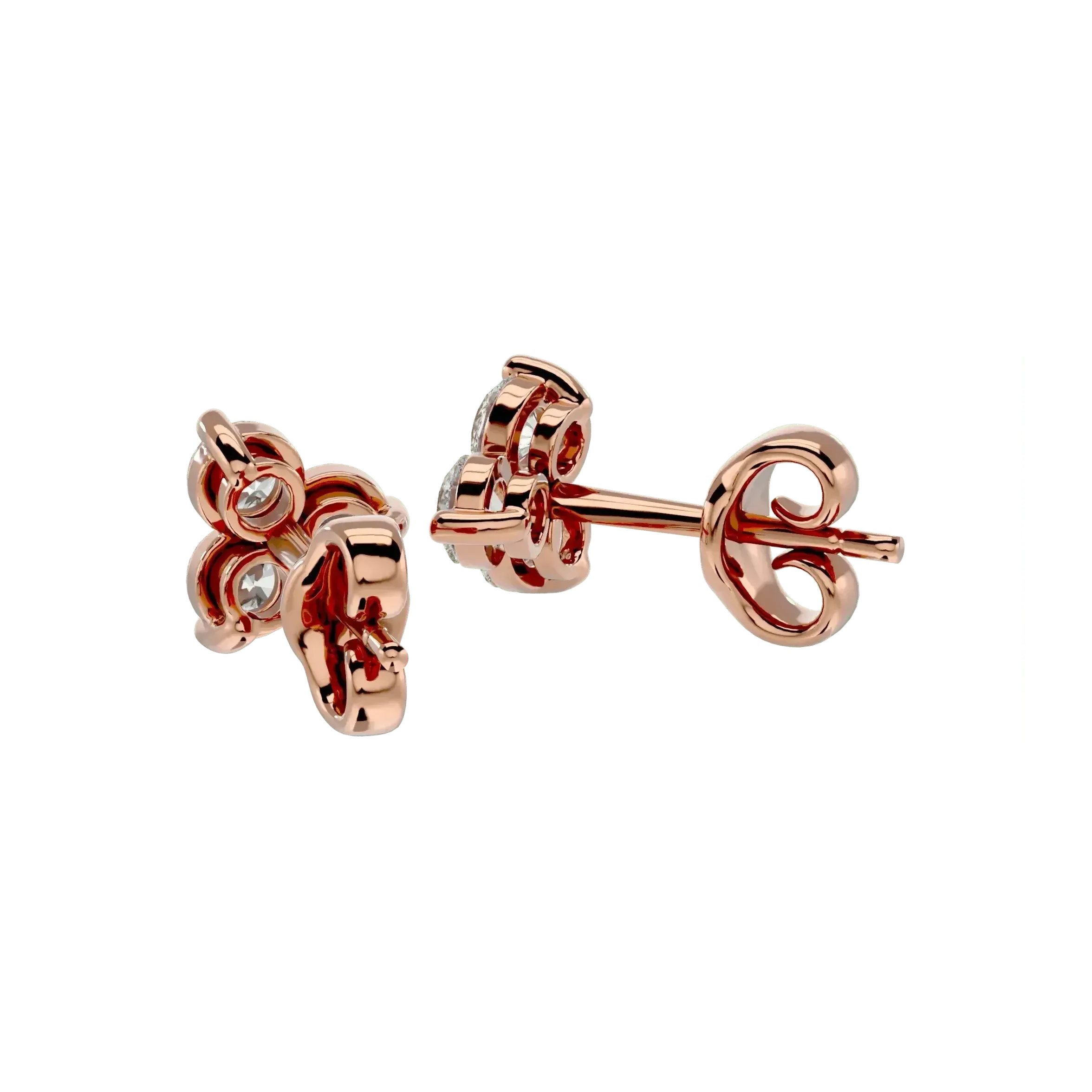 Polestar Round Earrings - Rose Gold - Ice Dazzle - VVX™ Diamond - Solitaire Earrings